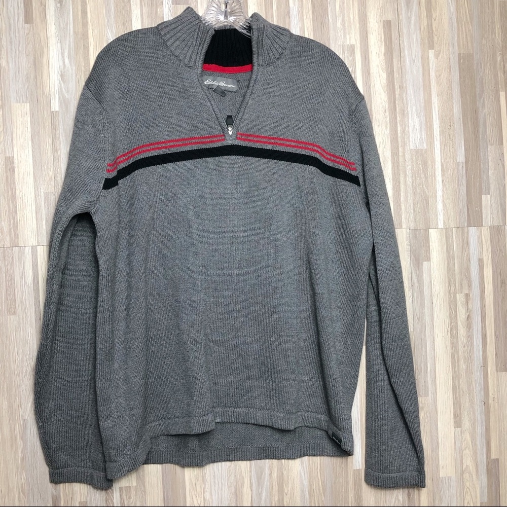Eddie Bauer | Double Stripes Half Zip up Sweater